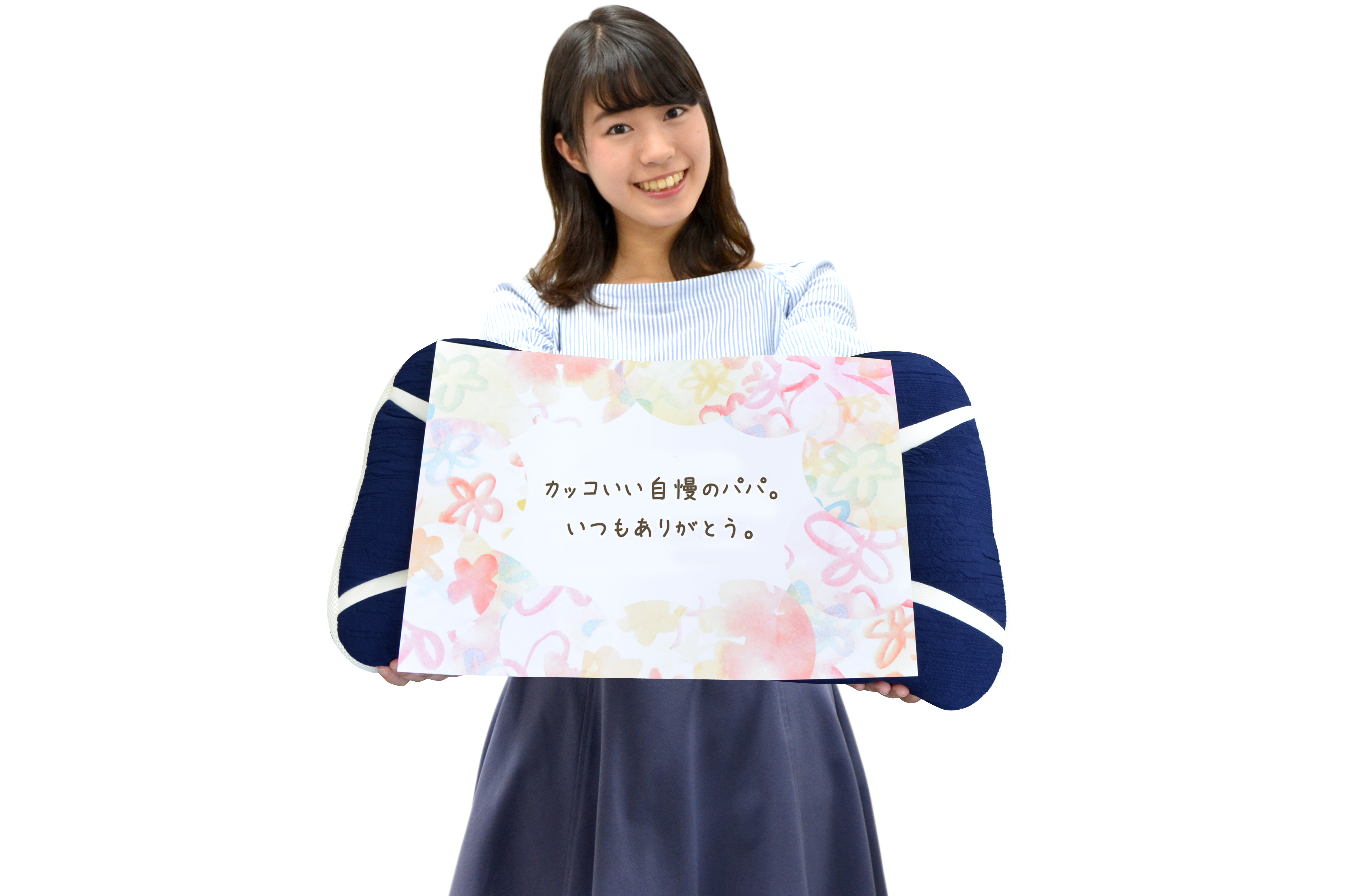 メッセージと枕を渡す